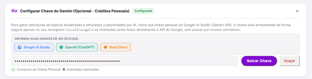 Configuração de Chave de API de LLM