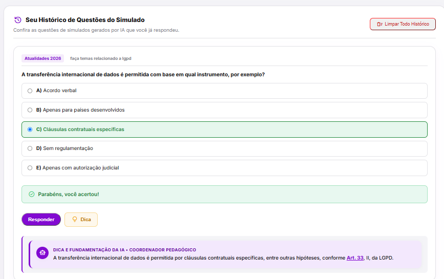 Simulados e Questões com Leis de Referência
