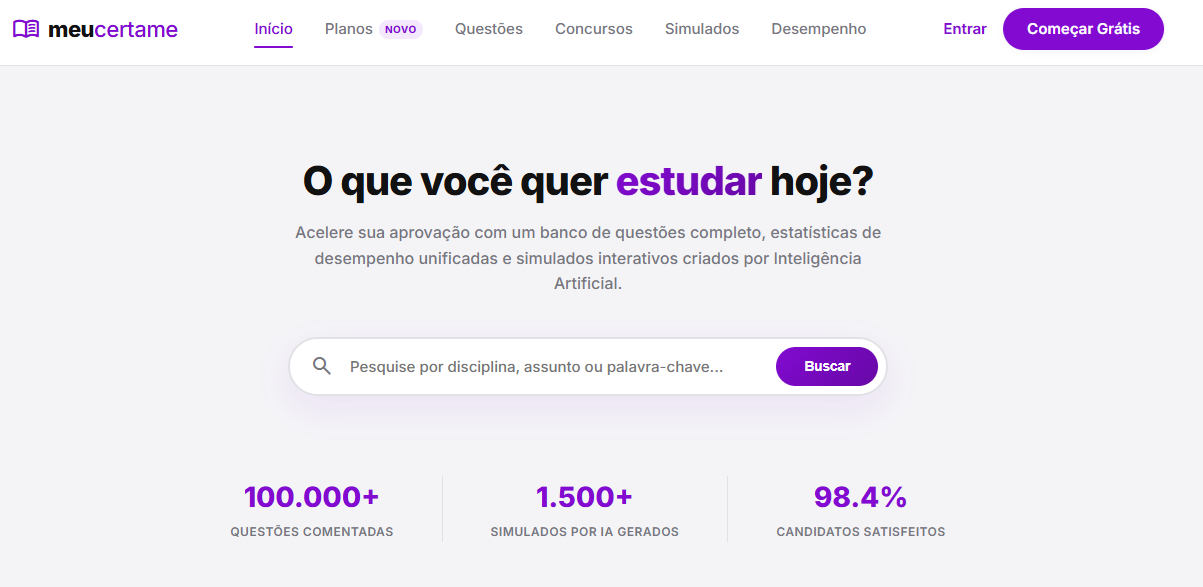 Busca de Questões na Plataforma